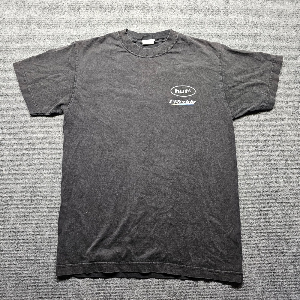 HUF x GReddy Racing Car Graphic T-Shirt Mens Small Black Short Sleeve Tee